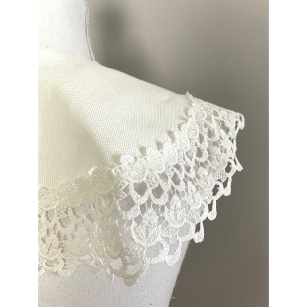 Handmade White Lace Detachable Cape Collar Victorian Cottagecore French Country - Picture 3 of 11